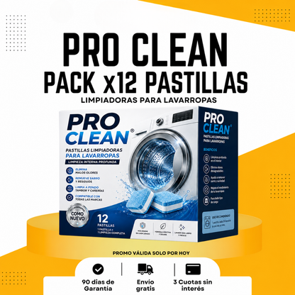 PACK x12 Pastillas para Limpiar Lavarropas - ProClean®